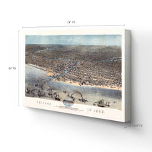 Cargar imagen en el visor de la galería, Digitally Restored and Enhanced 1868 Chicago Map Canvas - Canvas Wrap Vintage Chicago Wall Art - History Map of Chicago Poster - Old Chicago Map Wall Art - Chicago Map Poster from Schiller Street