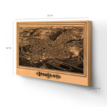 Load image into Gallery viewer, Digitally Restored and Enhanced 1882 Ithaca Map Canvas Art - Canvas Wrap Vintage Map of Ithaca New York Poster - Restored Ithaca NY Map - Old Ithaca New York Map - Bird's Eye View of Ithaca New York