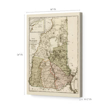 Load image into Gallery viewer, Digitally Restored and Enhanced 1796 New Hampshire Map Canvas Art - Canvas Wrap Vintage Map of New Hampshire - Restored NH Map - Historic State of New Hampshire Wall Art Poster