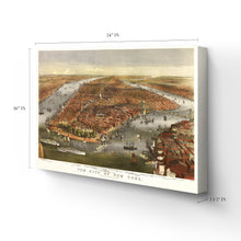 Load image into Gallery viewer, Digitally Restored and Enhanced 1870 Map of New York Canvas Art - Canvas Wrap Vintage New York Map - Restored New York Wall Art - Old Wall Map of New York City Poster - Historic New York City Wall Art