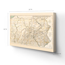 Load image into Gallery viewer, Digitally Restored and Enhanced 1792 Pennsylvania Map Canvas Art - Canvas Wrap Vintage Pennsylvania Map Poster - Historic State of Pennsylvania Wall Art - Old Wall Map of Pennsylvania Poster