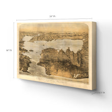 Load image into Gallery viewer, Digitally Restored and Enhanced 1876 San Francisco Canvas Art - Canvas Wrap Vintage Poster Map of San Francisco Poster - Old San Francisco Wall Art - Bird's Eye View of San Francisco City Map Poster