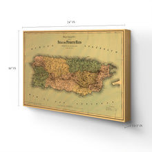 Cargar imagen en el visor de la galería, Digitally Restored and Enhanced 1886 Puerto Rico Map Canvas - Canvas Wrap Vintage Mapa de Puerto Rico - Wall Map of Puerto Rico Poster - Old Puerto Rico Wall Art - Historic Puerto Rico Map Poster