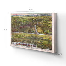 Cargar imagen en el visor de la galería, Digitally Restored and Enhanced 1894 Los Angeles Canvas Art - Canvas Wrap Vintage Map of Los Angeles Wall Art - Old Los Angeles City Map Print - Restored Bird's Eye View Map of Los Angeles California