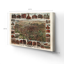 Cargar imagen en el visor de la galería, Digitally Restored and Enhanced 1891 Los Angeles - Canvas Wrap Vintage Map of Los Angeles Wall Art - Old Los Angeles Poster - Map of Los Angeles California Showing Population of City & Environs