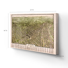 Load image into Gallery viewer, Digitally Restored and Enhanced 1909 Los Angeles Canvas Art - Canvas Wrap Vintage Map of Los Angeles California Wall Art - Old Los Angeles Map Poster - Bird's Eye View of Los Angeles City Map Print