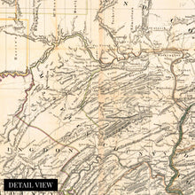 Load image into Gallery viewer, Digitally Restored and Enhanced 1792 Pennsylvania Map Canvas Art - Canvas Wrap Vintage Pennsylvania Map Poster - Historic State of Pennsylvania Wall Art - Old Wall Map of Pennsylvania Poster
