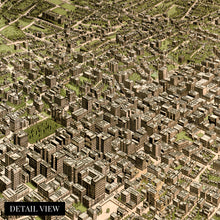 Load image into Gallery viewer, Digitally Restored and Enhanced 1909 Los Angeles Canvas Art - Canvas Wrap Vintage Map of Los Angeles California Wall Art - Old Los Angeles Map Poster - Bird's Eye View of Los Angeles City Map Print