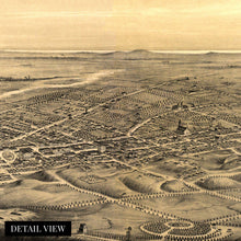 Load image into Gallery viewer, Digitally Restored and Enhanced 1877 Los Angeles Canvas Art - Map of Los Angeles California - Old Bird's Eye View of Los Angeles Map Poster