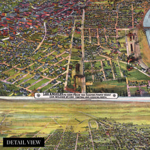 Cargar imagen en el visor de la galería, Digitally Restored and Enhanced 1894 Los Angeles Canvas Art - Canvas Wrap Vintage Map of Los Angeles Wall Art - Old Los Angeles City Map Print - Restored Bird's Eye View Map of Los Angeles California