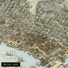 Load image into Gallery viewer, Digitally Restored and Enhanced 1891 Map of Seattle Canvas Art - Canvas Wrap Vintage Seattle Map Poster - Old Seattle Canvas - Bird's Eye View Map of Seattle & Environs King County Washington Wall Art Poster
