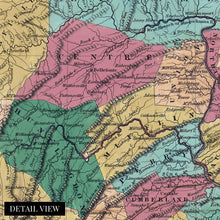 Load image into Gallery viewer, Digitally Restored and Enhanced 1829 Pennsylvania Map Canvas - Canvas Wrap Vintage Pennsylvania Map Poster - Old Pennsylvania - Historic Map of Pennsylvania State - Restored Pennsylvania Wall Art