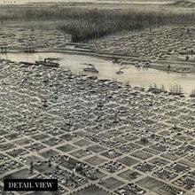 Load image into Gallery viewer, Digitally Restored and Enhanced 1879 Portland Oregon Map - Canvas Wrap Vintage Oregon Map - Historic Portland Oregon Map - Bird's Eye View Map of Oregon Wall Art Poster Print