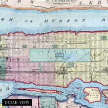 Cargar imagen en el visor de la galería, Digitally Restored and Enhanced 1857 New York State Map Canvas - Canvas Wrap Vintage New York Map Art - Old Map of NY Poster - Historic New York Wall Art - Restored City & County Map of New York State