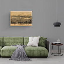 Load image into Gallery viewer, Digitally Restored and Enhanced 1879 Portland Oregon Canvas -Canvas Wrap Vintage Map of Portland City Wall Art - Old Portland Map - Bird's Eye View of Portland Oregon Map Showing Points of Interest