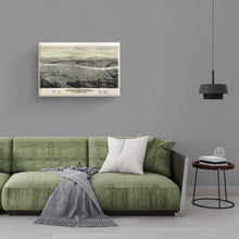 Load image into Gallery viewer, Digitally Restored and Enhanced 1879 Portland Oregon Map - Canvas Wrap Vintage Oregon Map - Historic Portland Oregon Map - Bird's Eye View Map of Oregon Wall Art Poster Print