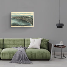 Load image into Gallery viewer, Digitally Restored and Enhanced 1910 Provincetown MA Cape Cod Canvas - Canvas Wrap Vintage Cape Cod Map of Provincetown - Old Bird's Eye View Map of Cape Cod Provincetown Massachusetts Wall Art Poster