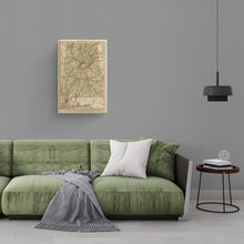 Load image into Gallery viewer, Digitally Restored and Enhanced 1888 Alabama Map Canvas Art - Canvas Wrap Vintage Alabama Map Print - Restored Alabama Wall Art - Old State of Alabama Map - Historic Wall Map of Alabama Poster
