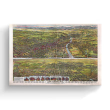 Cargar imagen en el visor de la galería, Digitally Restored and Enhanced 1894 Los Angeles Canvas Art - Canvas Wrap Vintage Map of Los Angeles Wall Art - Old Los Angeles City Map Print - Restored Bird's Eye View Map of Los Angeles California