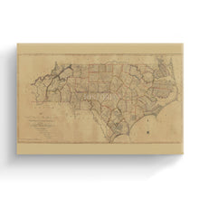 Load image into Gallery viewer, Digitally Restored and Enhanced 1808 North Carolina Map Canvas Art - Canvas Wrap Vintage Wall Map of North Carolina - Old NC Map Poster - First Actual Survey State Map of North Carolina Wall Art