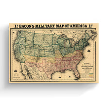 Cargar imagen en el visor de la galería, Digitally Restored and Enhanced 1862 USA Map Canvas Art - Canvas Wrap Vintage Map of USA Wall Art - Old United States Map Print - Restored USA Map Poster - Bacon's Military Map of the United States