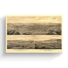Load image into Gallery viewer, Digitally Restored and Enhanced 1877 Los Angeles Canvas Art - Map of Los Angeles California - Old Bird's Eye View of Los Angeles Map Poster