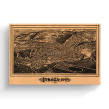 Load image into Gallery viewer, Digitally Restored and Enhanced 1882 Ithaca Map Canvas Art - Canvas Wrap Vintage Map of Ithaca New York Poster - Restored Ithaca NY Map - Old Ithaca New York Map - Bird's Eye View of Ithaca New York