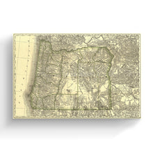 Load image into Gallery viewer, Digitally Restored and Enhanced 1876 Map of Oregon Canvas Art - Canvas Wrap Vintage Oregon Map - Old Map Of Oregon - Restored Indexed Map of Oregon State Wall Art Poster