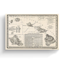 Load image into Gallery viewer, Digitally Restored and Enhanced - 1893 Hawaiian Islands Map Canvas - Canvas Wrap Vintage Hawaiian Islands Wall Art - Restored Hawaiian Islands Map Poster - Old Topographical Map of The Hawaiian Islands