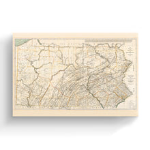 Load image into Gallery viewer, Digitally Restored and Enhanced 1792 Pennsylvania Map Canvas Art - Canvas Wrap Vintage Pennsylvania Map Poster - Historic State of Pennsylvania Wall Art - Old Wall Map of Pennsylvania Poster