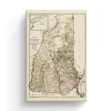 Load image into Gallery viewer, Digitally Restored and Enhanced 1796 New Hampshire Map Canvas Art - Canvas Wrap Vintage Map of New Hampshire - Restored NH Map - Historic State of New Hampshire Wall Art Poster