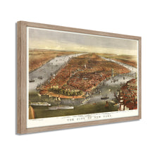 Load image into Gallery viewer, Digitally Restored and Enhanced 1870 New York City Map - Framed Vintage New York Map - Old New York City Wall Art - Restored Wall Map of New York City Poster - Historic NYC Map