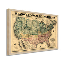 Load image into Gallery viewer, Digitally Restored and Enhanced 1862 USA Map Poster - Framed Vintage Map of USA Wall Art - Old United States Map Print - Restored Bacon's Military Map of the United States of America