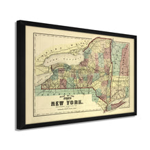 Load image into Gallery viewer, Digitally Restored and Enhanced 1875 New York Map Poster - Framed Vintage Map of New York Wall Art - Old Map of NY - Historic New York Map Print - Plan of the Map of New York State