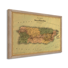 Cargar imagen en el visor de la galería, Digitally Restored and Enhanced 1886 Puerto Rico Map Poster - 17x25 Inch Black Framed Vintage Map of Puerto Rico Wall Art - Old Mapa de Puerto Rico - Restored Wall Map of Puerto Rico Poster