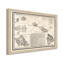 Cargar imagen en el visor de la galería, Digitally Restored and Enhanced - 1893 Hawaiian Islands Map Poster - Framed Vintage Map of Hawaiian Islands Wall Art - Restored Hawaiian Map - Topographical Map of The Hawaiian Islands