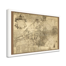 Load image into Gallery viewer, Digitally Restored and Enhanced 1769 Boston Map Poster - Framed Vintage Map of Boston Wall Art - Old Boston Massachusetts Map - New Plan of The Great Town of Boston in New England
