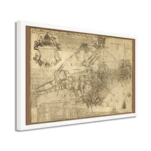 Cargar imagen en el visor de la galería, Digitally Restored and Enhanced 1769 Boston Map Poster - Framed Vintage Map of Boston Wall Art - Old Boston Massachusetts Map - New Plan of The Great Town of Boston in New England