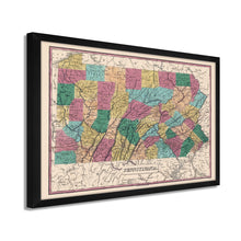 Load image into Gallery viewer, Digitally Restored and Enhanced 1829 Pennsylvania State Map - Framed Vintage Pennsylvania Map Poster - Pennsylvania Wall Art - Historic PA Map Poster - Restored Pennsylvania Map Print