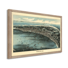 Cargar imagen en el visor de la galería, Digitally Restored and Enhanced 1910 Provincetown MA Map - Framed Vintage Cape Cod Map of Provincetown Wall Art - Old Bird's Eye View Map of Cape Cod Provincetown Massachusetts Poster