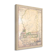 Cargar imagen en el visor de la galería, Digitally Restored and Enhanced 1820 Mississippi State Map - Framed Vintage Wall Map of Mississippi Poster - Old Mississippi Wall Art - Restored Mississippi Map from Surveys