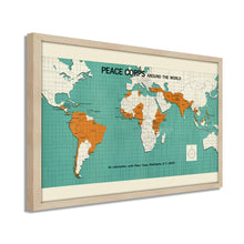 Load image into Gallery viewer, Digitally Restored and Enhanced 1966 World Map Poster - Framed Vintage World Map Wall Art - Old Map of The World - Historic World Wall Map - Peace Corps Poster Around The World