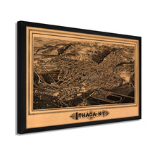 Load image into Gallery viewer, Digitally Restored and Enhanced 1882 Ithaca New York Map - Framed Vintage Ithaca NY Map - Old Ithaca New York Map- Restored Ithaca Map - Bird's Eye View of Ithaca New York Wall Art Poster