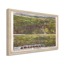 Load image into Gallery viewer, Digitally Restored and Enhanced 1894 Los Angeles Map Poster - Framed Vintage Map of Los Angeles California - Old Los Angeles Wall Art - Bird's Eye View of Los Angeles City Map Print