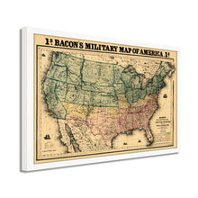 Load image into Gallery viewer, Digitally Restored and Enhanced 1862 USA Map Poster - Framed Vintage Map of USA Wall Art - Old United States Map Print - Restored Bacon's Military Map of the United States of America