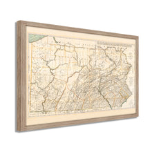 Load image into Gallery viewer, Digitally Restored and Enhanced 1792 Pennsylvania State Map - Framed Vintage Pennsylvania Map Poster - Old Wall Map of Pennsylvania - Restored State of Pennsylvania Wall Art Map