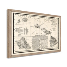 Cargar imagen en el visor de la galería, Digitally Restored and Enhanced - 1893 Hawaiian Islands Map Poster - Framed Vintage Map of Hawaiian Islands Wall Art - Restored Hawaiian Map - Topographical Map of The Hawaiian Islands