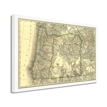 Cargar imagen en el visor de la galería, Digitally Restored and Enhanced 1876 Oregon Map Poster - Framed Vintage Oregon Map Print - Historic Oregon Wall Art - Old Map of Oregon State - Restored Indexed Map of Oregon Poster