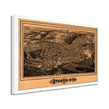 Load image into Gallery viewer, Digitally Restored and Enhanced 1882 Ithaca New York Map - Framed Vintage Ithaca NY Map - Old Ithaca New York Map- Restored Ithaca Map - Bird's Eye View of Ithaca New York Wall Art Poster