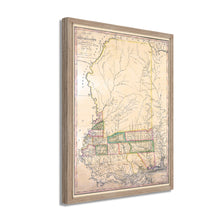 Cargar imagen en el visor de la galería, Digitally Restored and Enhanced 1820 Mississippi State Map - Framed Vintage Wall Map of Mississippi Poster - Old Mississippi Wall Art - Restored Mississippi Map from Surveys